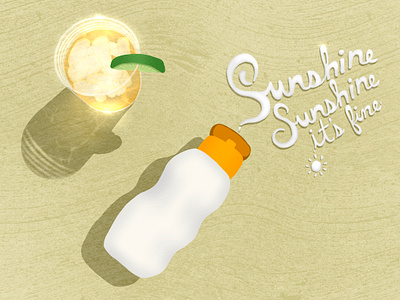 Sunshine, Sunshine atmosphere by the pool design drink illustration pool quote slug summer sun sunny sunscreen sunshine