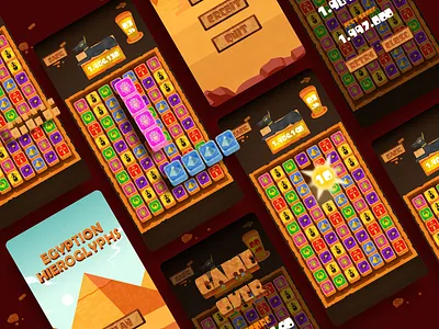 Match-3 Game UI art egypt game gameart gamedesign gameui illustration match3 mobilegame ui