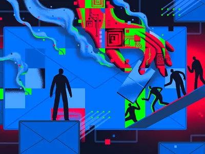 NPR - Microsoft Email Hack a.i. ai artificial intelligence conceptual cyber cyber security data digital editorial editorial illustration graphic design hacker illustration tech technology