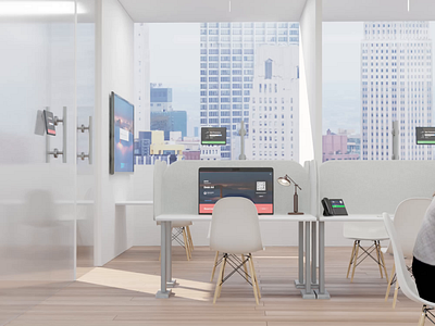 Zoom Hot Desking Feature 3d 3d animation animation blender c4d cinema 4d design desk fun gif graphic design motion graphics office remote render reserve screen video work zoom