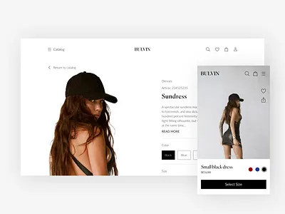 Clothing store for the BULVIIN brand shop store ui ux web web design website