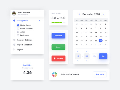 Platform Components button calendar component dashboard platform rating ui web