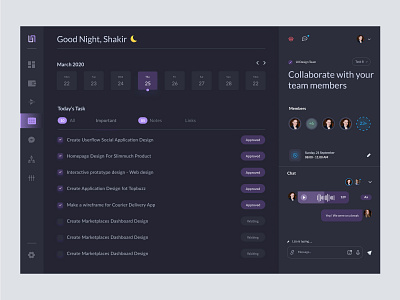 Dark UI Dashboard admin admin panel admin theme admin ui dark ui dashboard interface list view project management sidebar table view ui user dashboard