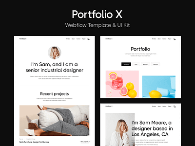 Presentation | Portfolio X - Portfolio Webflow Template casual designer elegant freelancer home homepage landing landing page landingpage personal personal brand portfolio resume template web design webdesign webflow website