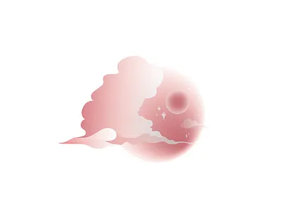 Pink Moon design illustration vector