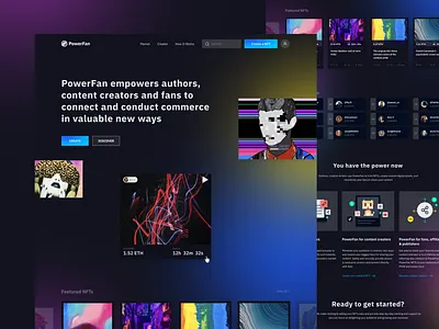 PowerFan - A NFT website design illustration layout design nft ui ux vector website