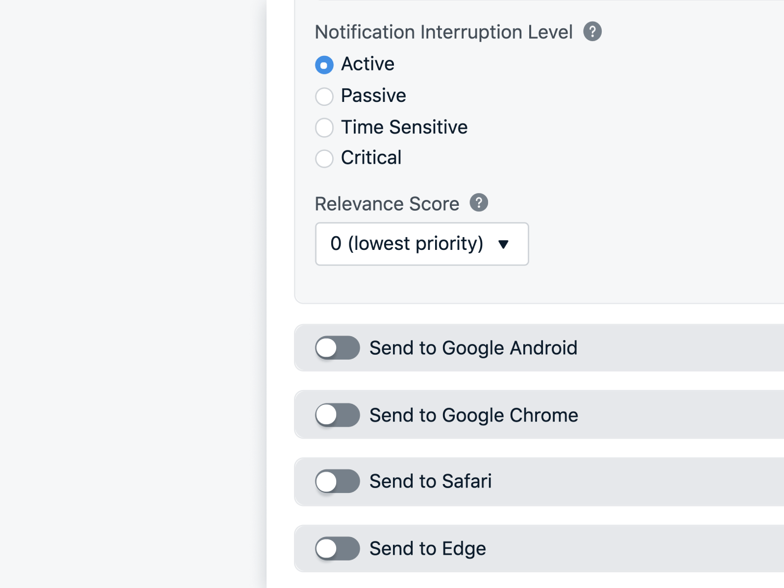 New Mobile Push Notification Settings to Support iOS 15 ios message messaging mobile notification onesignal product design push settings