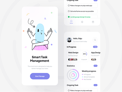 Smart Task app design application creative design interface interface design ios application management app minimal mobile application mobile design mobile ui project management task list task manager tasks task management app uiux design user experience user interface