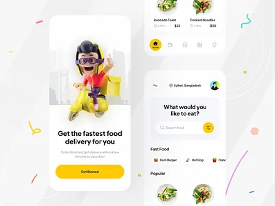 Fastest Food Delivery 3d illustration application delivery app fast delivery food and drinks food app food delivery food delivery app food delivery service food design food ordering app mobile app mobile app ui online order order food restaurant app tracking app ui design uiux design