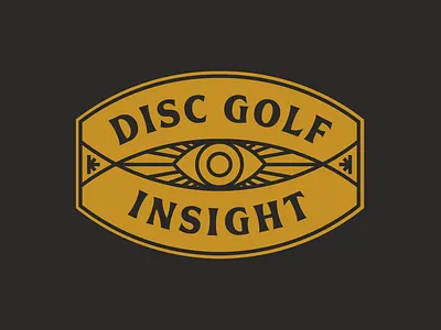 Disc Golf Insight Badge badge disc golf eye icon illustration line logobranding