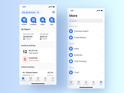 invoice app app blue branding design invoice logo tob ui ux vector 估算 图标 报价