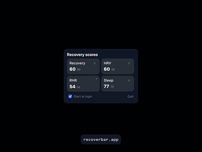 Recoverbar.app mac minimal native react native ui