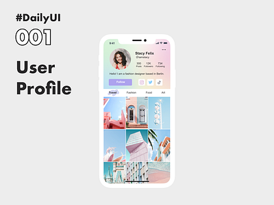 Daily Cocoda 001 User Profile dailycocoda dailycocoda! dailyui design figma instagram pastel social media ui ux