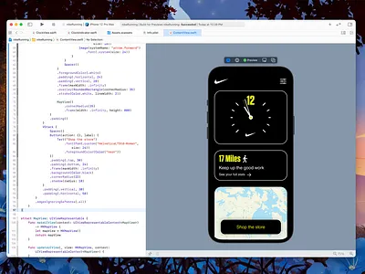 Nike Running App in SwiftUI clock nike running swift swiftui