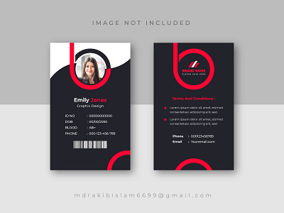 Office Dark Business Id Card with Einimalist Elements Template. business id card clean corporate id card dark display graphic id card marketing miscellaneous modern office id card photo id card photography id card premium professional promotion random smart