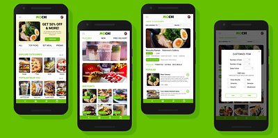 Mochi Food Delivery App design flat graphic design minimal mobile design ui ux design