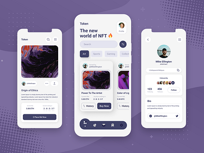 The NFT app app design appdesign application clear design concept concept design design design agency mobile mobile app nft ui user experience user interface ux visual design website design