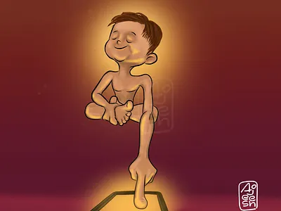 Yoga Cartoon | Yoga kid drawing design graphic design illustration vector