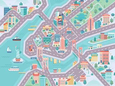 Start Spreading the News bigapple children city color design fun geography illustration landmark manhattan map mat new york nyc play rug vector