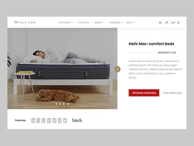Helix sleep landing page website design. beds bedwebsite design designer e cormmerce landingpage minimal moderndesign ui uiuxdesign ux web web design website websitedesigner