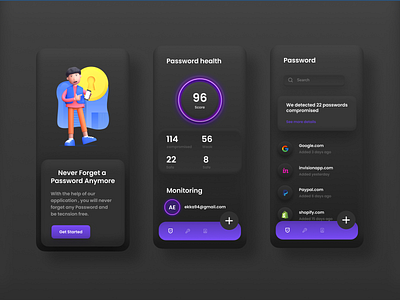 password manager app 3d app branding design illustration logo password manager app typography ui ux vector