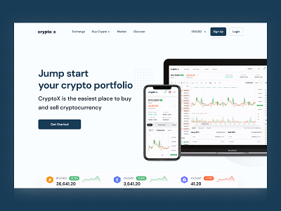 Crypto Hero Header app crypto crypto exchange dashboard design figma graphic design hero header hero image illustration interaction design product design sketch ui ux visual design web design