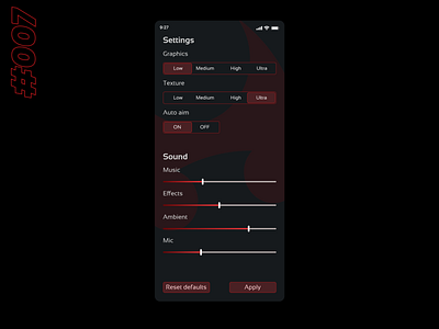 Design settings for something. #dailyui #007 #mouliuxi 007 100 days of ui challenge 7 app branding daily ui design game games illustration logo setting settings top trending ui ux vector