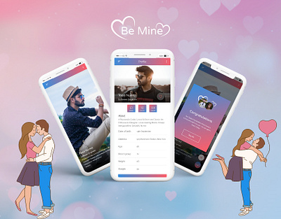 Be Mine Dating App adobe xd app design ui ux