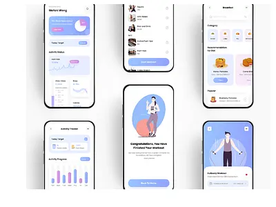 Fitness App UI Kit figma design fitness app fitness ui ui design