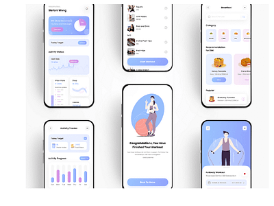Fitness App UI Kit figma design fitness app fitness ui ui design