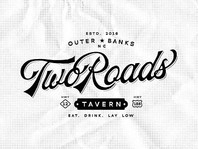 Two Roads Tavern Brand Identity branding classic custom design fluid design graphic design hangout identity illustration logo retro retro modern sports bar tavern tshirt design vector vintage