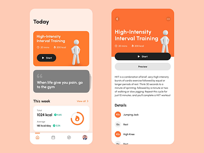 Workout App Concept · Home Screen after effect analytics animation app design inspirations duyluong insipirations interaction interaction design mobile mobile app principle product product design ui ui design workout