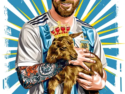 Lionel Messi G.O.A.T Argentine argentine art barcelona champion coreldraw design designer digitalart football goat graphicdesigner illustration leomessi messi nationalteam portrait sportillustration vector
