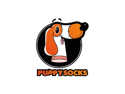 Puppy Socks Logo animal branding brown design design art design process dog graphic design illustration logo puppy socks vector white