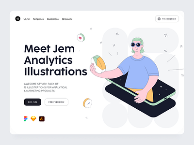 Jem Analytics Illustrations 18design agency agency website analytical analytical illustration analytics analytics illustration clean clean ui crm illustration marketing marketing illustration minimalism saas startup startup illustration the18design ui uidesign