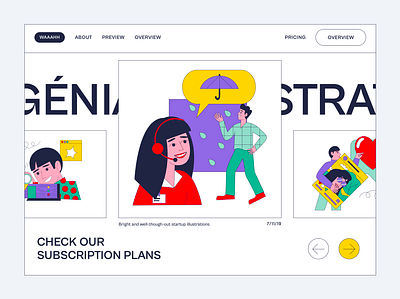 Waaahh! Illustration Kit clean figma graphic design header hero banner illustration light mode minimal design minimal website sketch typography web web design