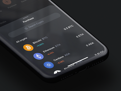 Purchase Crypto, bottom sheet accessibility app bitcoin bottom navigation bottom sheet bottomsheet btc buy buy crypto crypto crypto app cryptocurrency dark eth ethereum ios minimal purchase