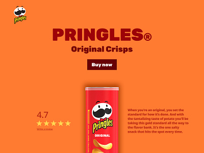 Pringles® Original Crisps | Redesign bold branding clean colourful design ecommerce figma food illustration landing page minimal mockup orange pringles professional typography ui web design website design