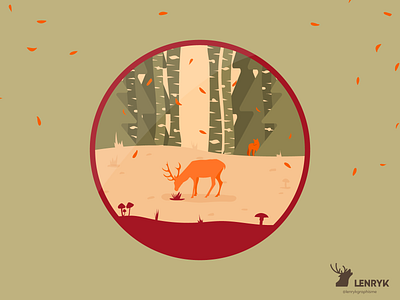 Autumn - Badge badge branding challenge design illustration logo vector weeklywarmup