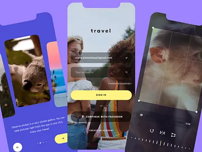 Travel App animal animation app design creative design elena sinianskaya gotoinc interface journey mobile monkey motion graphics mp4 olena synianska travel trip ui uiux ux video