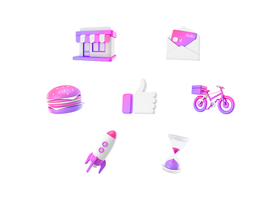 Swile - Set of static icons 3d application banking branding c4d design finance icons illustration modeling ui