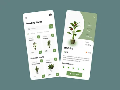 Plant Shop - Mobile App app application clean concept app design eco ecommerce flowers gardening gardens green interface mobile modern plant app plant care planting store ui ux