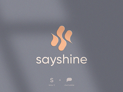 sayshine abstract branding bubble chat clever design eleagnt flat icon letter logo luxury mark minimal monogram s talk