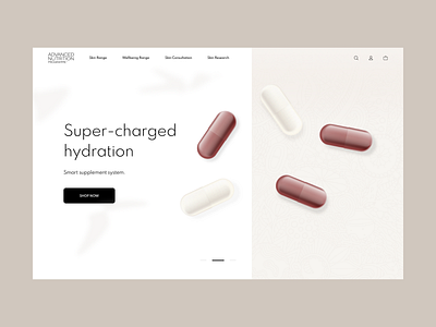 Advanced Nutrition - Homepage Concept v2 beauty clean design e commerce health homepage nourishment nutrition product supplements ui ux web