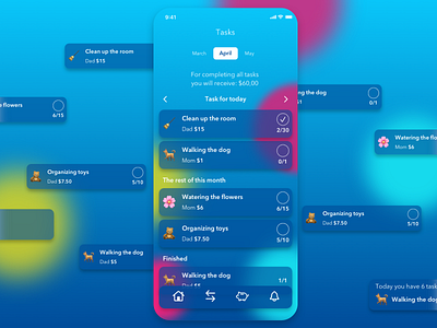 Advantica Kids | Banking app app bank banking children children bank design finance finance app financial mobile mobile bank tasks ui ux