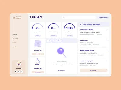 Data tracking application application crm data flat flat design health health app science university