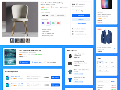 E-commerce elements e commerce design e commerce web design ecommerce ecommerce design shopping website ui ux uikit website components
