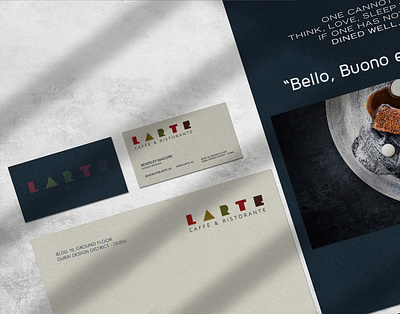 Brand Identity for Larte Italian Ristorante brand identity branding design flyerdesign graphic design illustration label design logo merchandise poster design