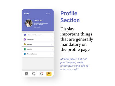 Profile Section Fresh UI || Public Transport App || Bistapps app design bistapps blue app brt bus rapid transit busway app design future app study case travel app ui