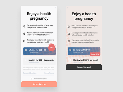 subscribe-screen-app design figma health app mobile ui mobile ux subscribe subscribe screen ui uiux